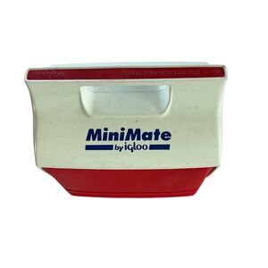 Igloo MiniMate Cooler Vintage Red White Personal Lunch Box 4 Quart Made in USA